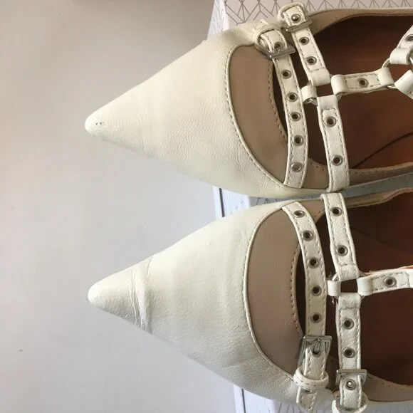 VALENTINO Leather "Love Latch" Cage Ankle Strap Ballet Flats - ITALIAN SIZE 38 - Picture 13 of 13